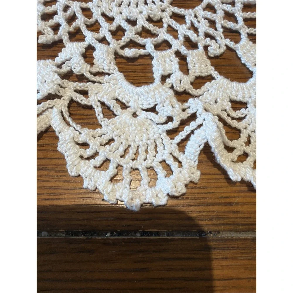 Vintage Crocheted Lace White Doily 14
